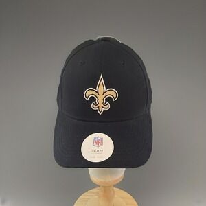 NFL Team Apparel New Orleans Saints Logo Hat Headwear One Size Black NWT